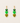 Pair of green heart-shaped earrings on a light beige background
