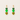 Pair of green heart-shaped earrings on a light beige background