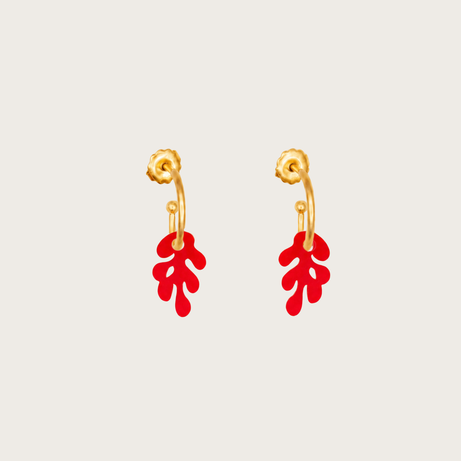 Pendientes Coral Rojo