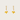 Pair of earrings with gold hooks, white centers, and yellow wings on a light gray background