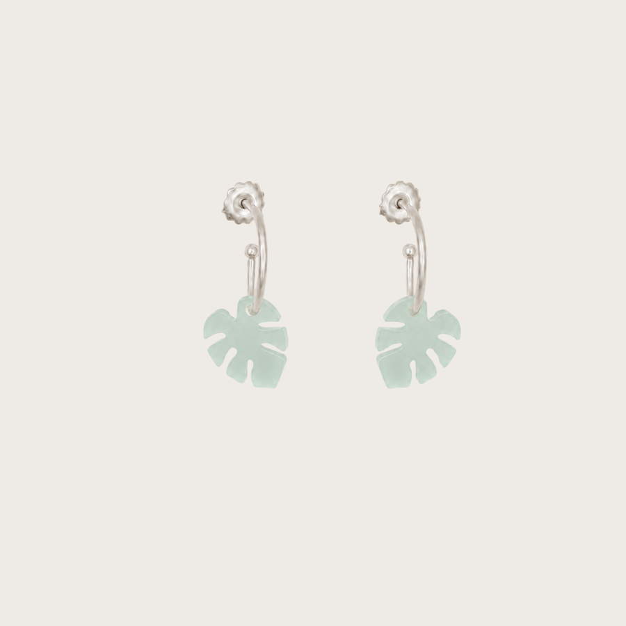 Pendientes Monstera Hielo